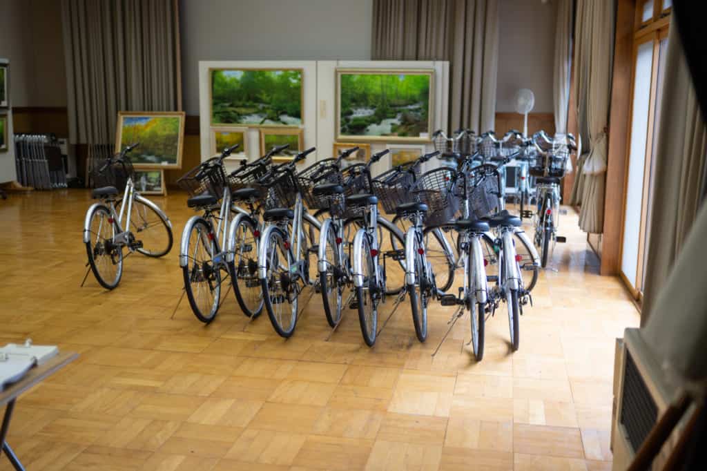 The rental bikes at the Oirase Visitors Center.