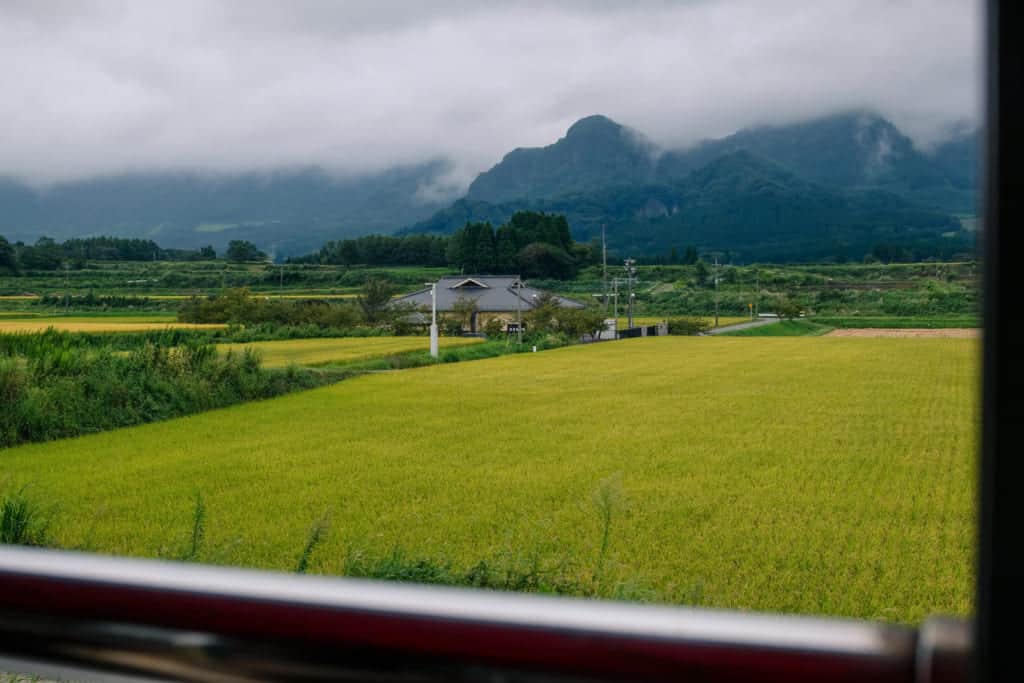 View from "Torokko" Trolly Train of South Aso