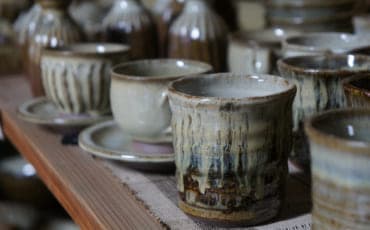 Shodai Yaki pottery mugs made by Mr Yamaguchi