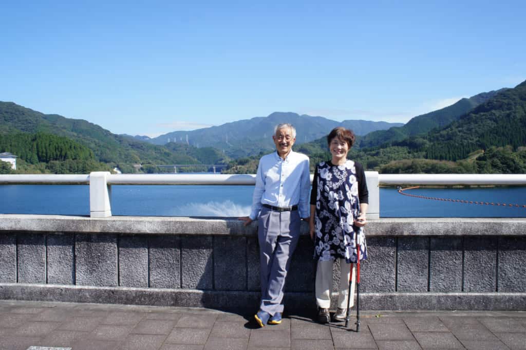 The Yonemura, posing on Ryumon dam in Kikuchi