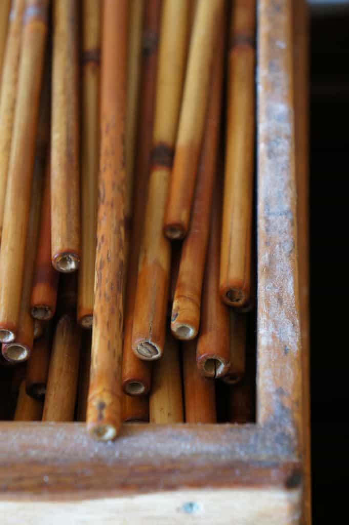 Bamboo tools used to make somen noodles