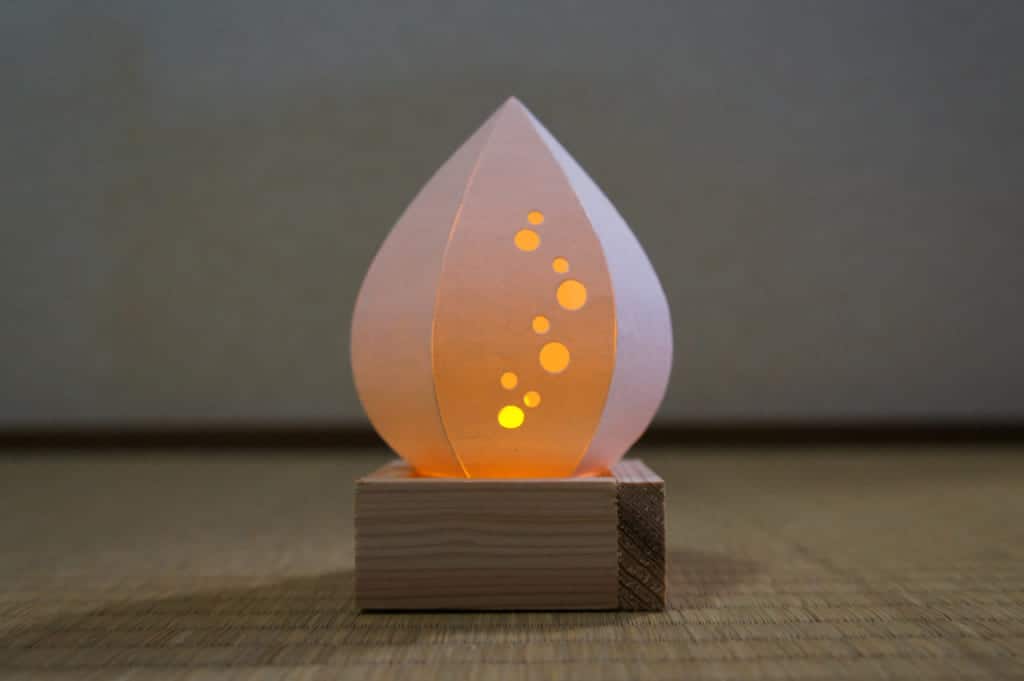 Paper lamp made during a workshop at Yamaga Lantern Museum