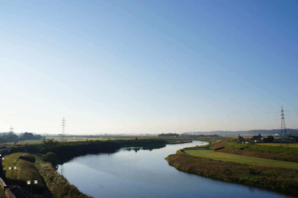 Kikuchigawa river in Yamaga Onsen in early morning