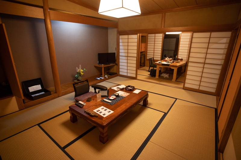 Interior of ryokan room at Kikuya