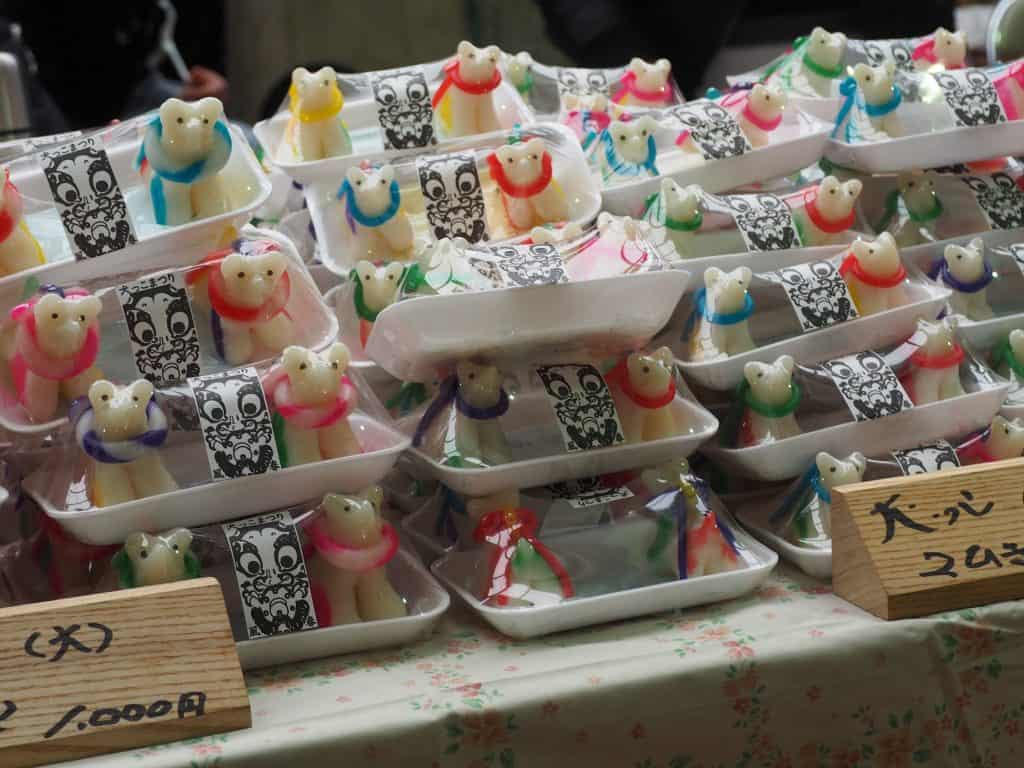 Rice powder miniatures at the Inuko Matsuri in Yuzawa