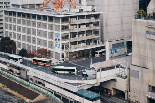 Aerial view of Hiroshima Bus Terminal