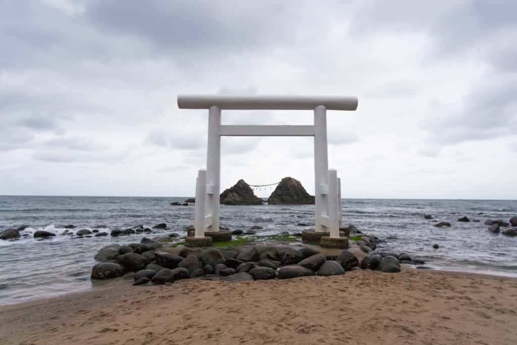 The Futamigaura Couple Rocks in Fukuoka City.