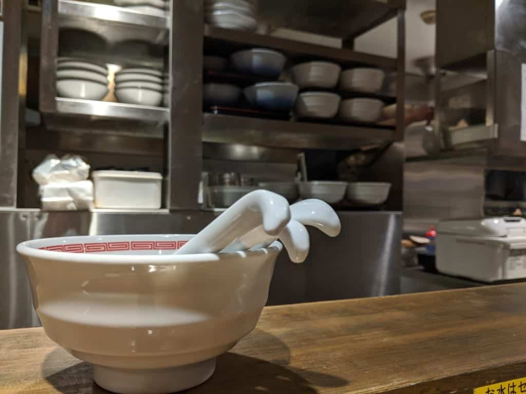 Kitchen at Ramen Restaurant in Matsudo City