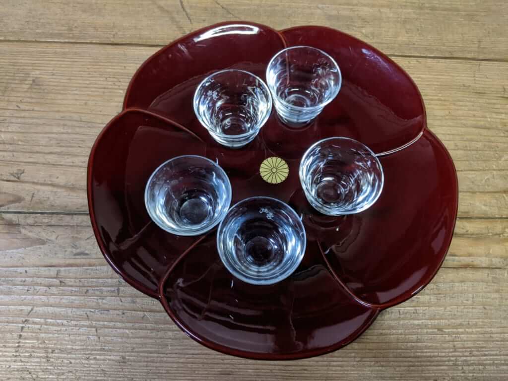 Tray of Sake Glasses