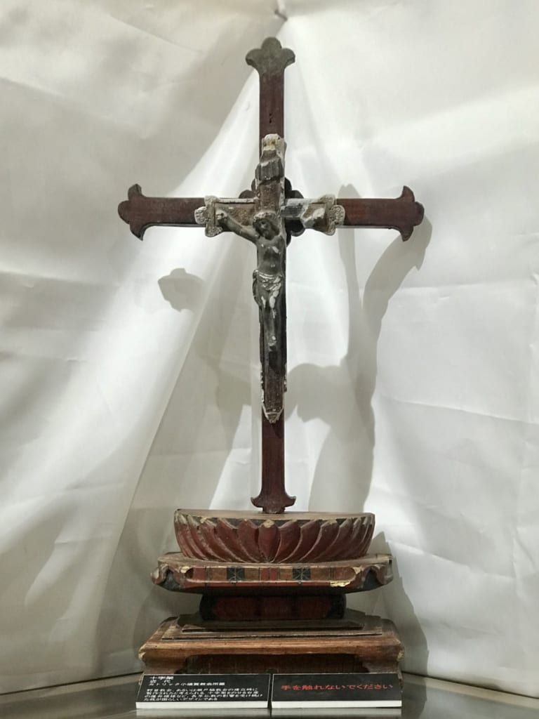 Crucifix dating from the time of the hidden christians of Nozaki Island