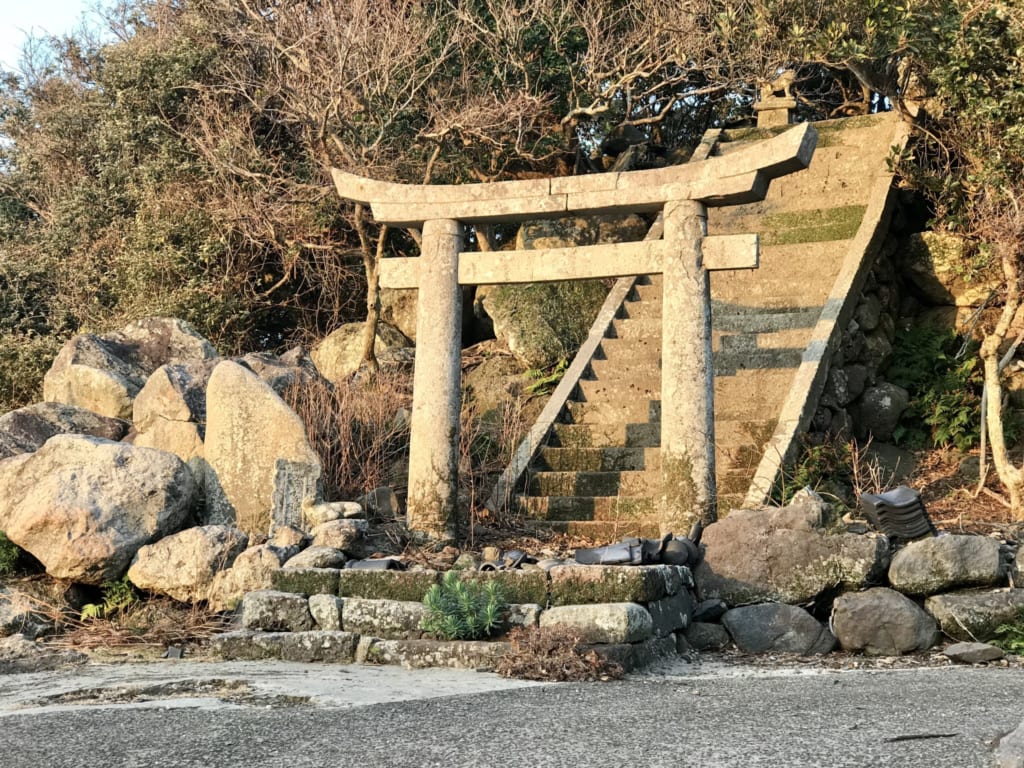 Torii leading to one of the shrines of the island