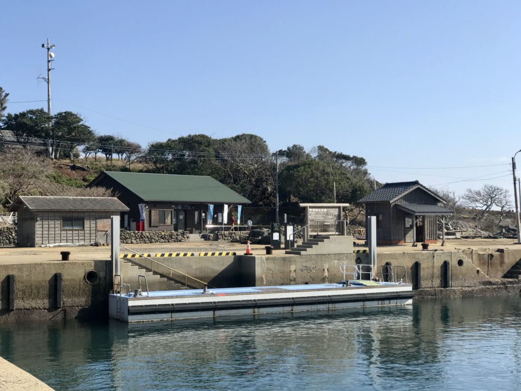 Arriving in Nozaki Island by boat