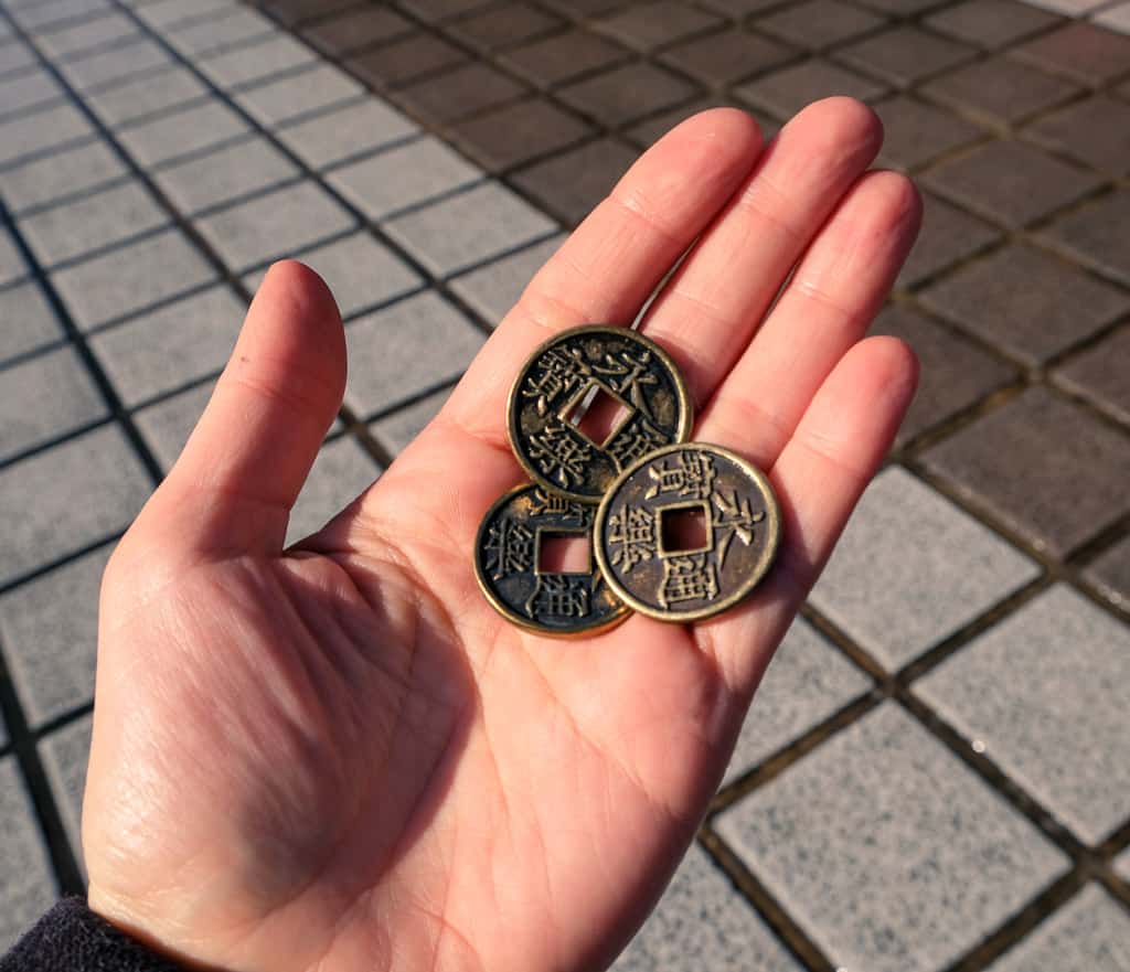 Tokens for Izushi Castle Town Soba buckwheat noodle eating tour