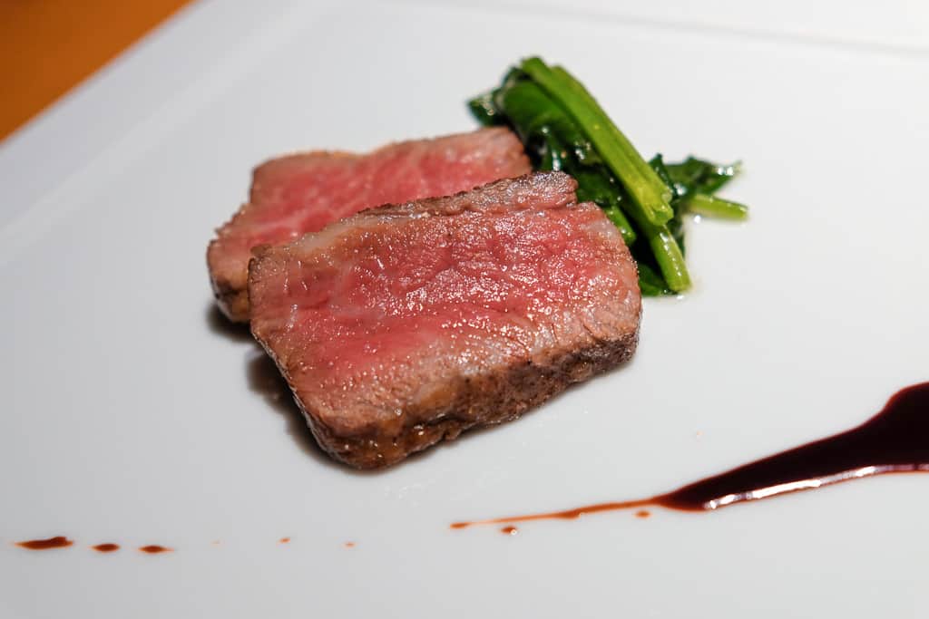 delicious tajima beef, a local specialty in Kinosaki Onsen, Japan