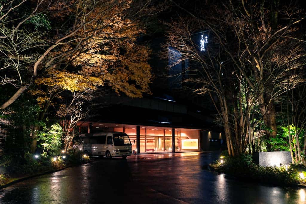 exterior of luxury hotel in Kinosaki onsen, Japan