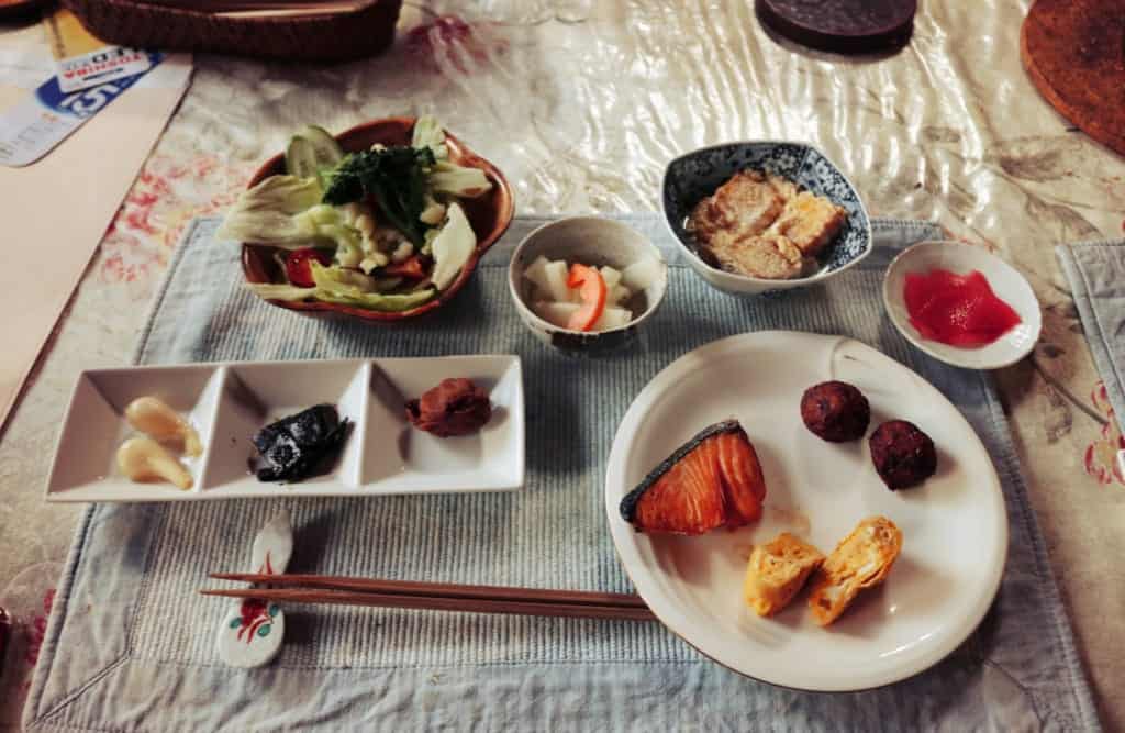 Japanese breakfast in Izumi, Kagoshima, Japan