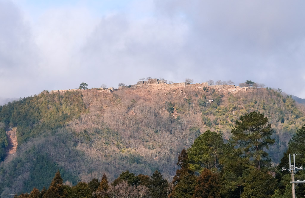 Japanese castle in the sky at Takeda Castle Ruins, Japan