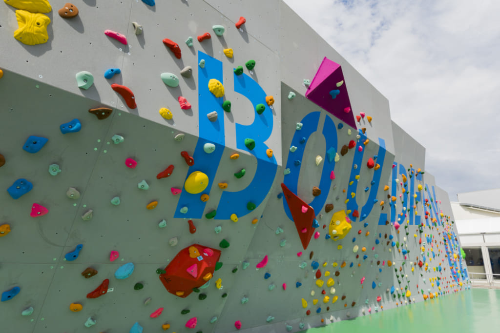 Climbing wall at Sporu sports facility in Tokyo