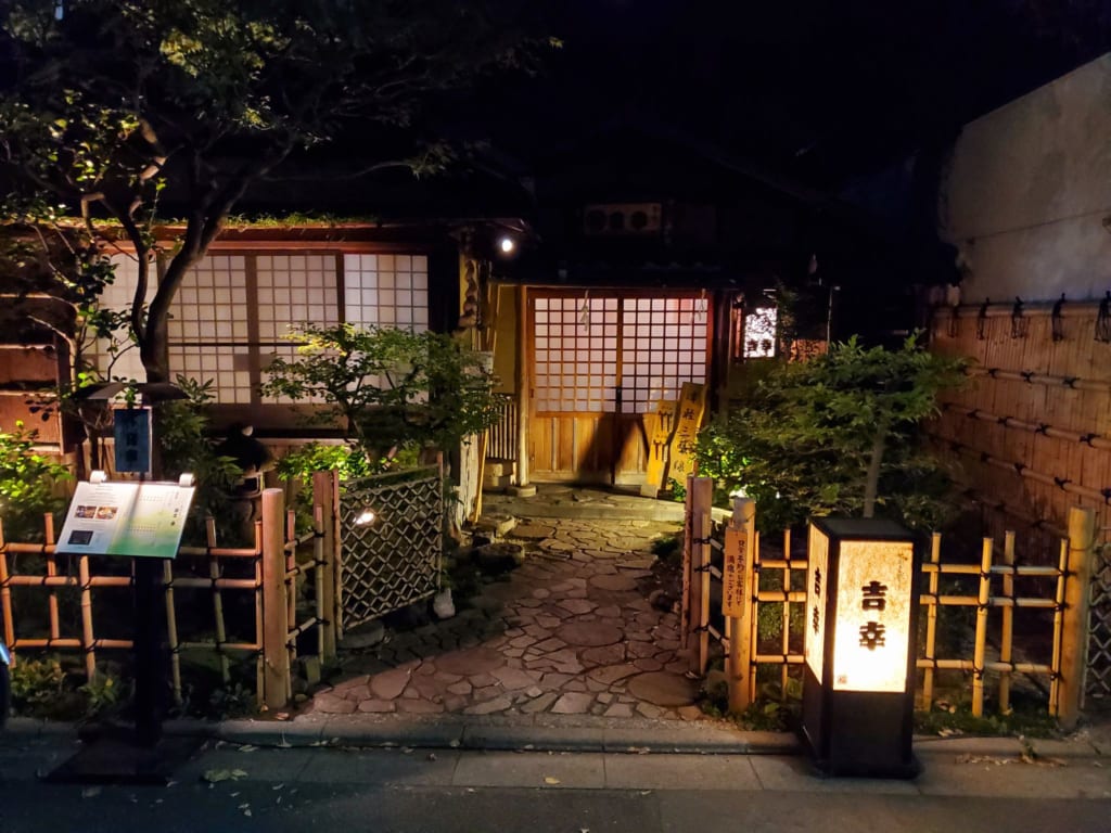 Outside Kikko Restaurant in Asakusa, Tokyo