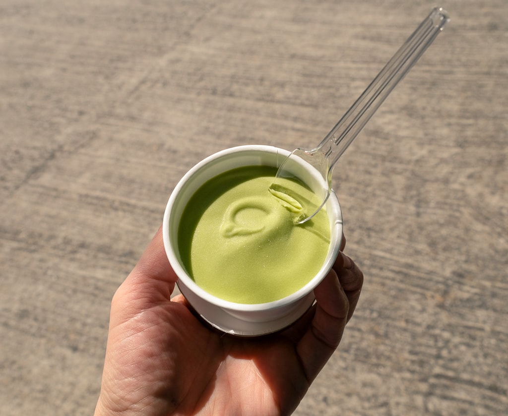 Green tea ice cream from Senzai Plantation