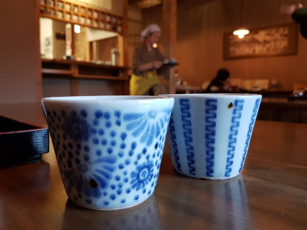 Japanese ceramic at Tomi Soba, Ehime, Shikoku, Japan.