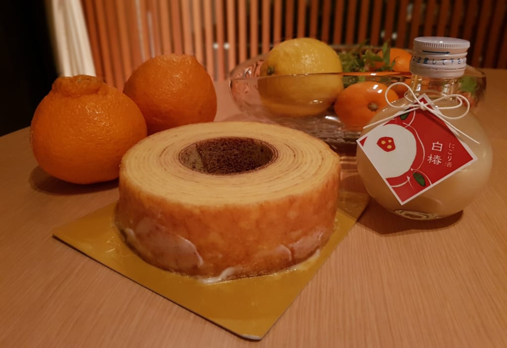 Sake Baumkuchen from Kyowa Shuzo Sake Brewery.