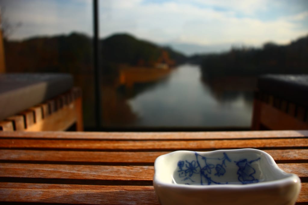 Balcony of our guest house with lake view.