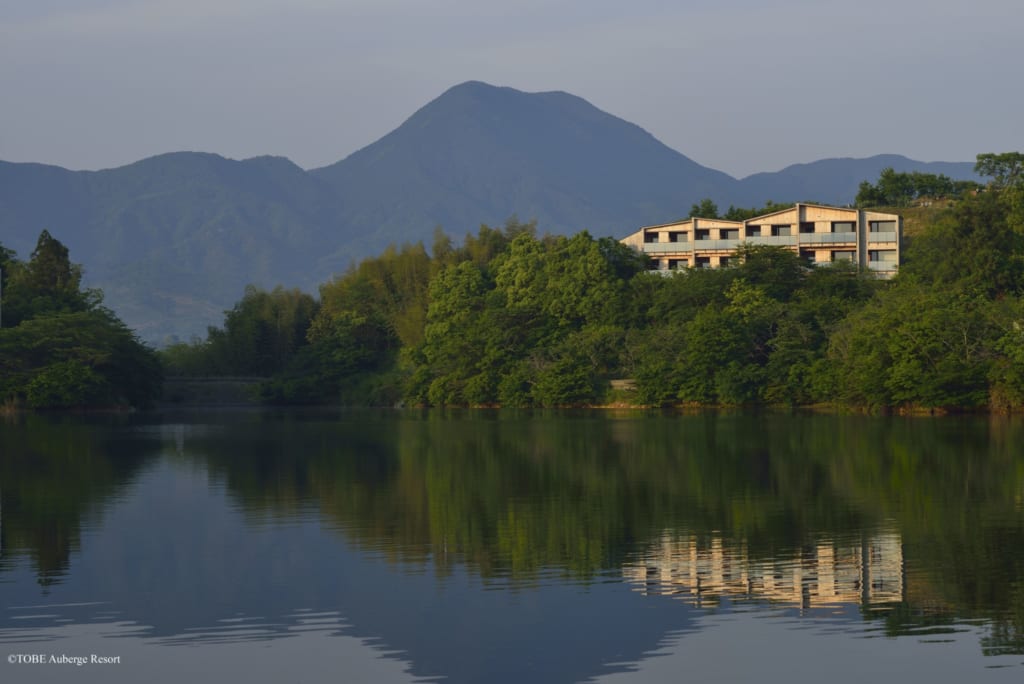 Lake view TOBE Auberge Resort, Ehime, Shikoku, Japan.