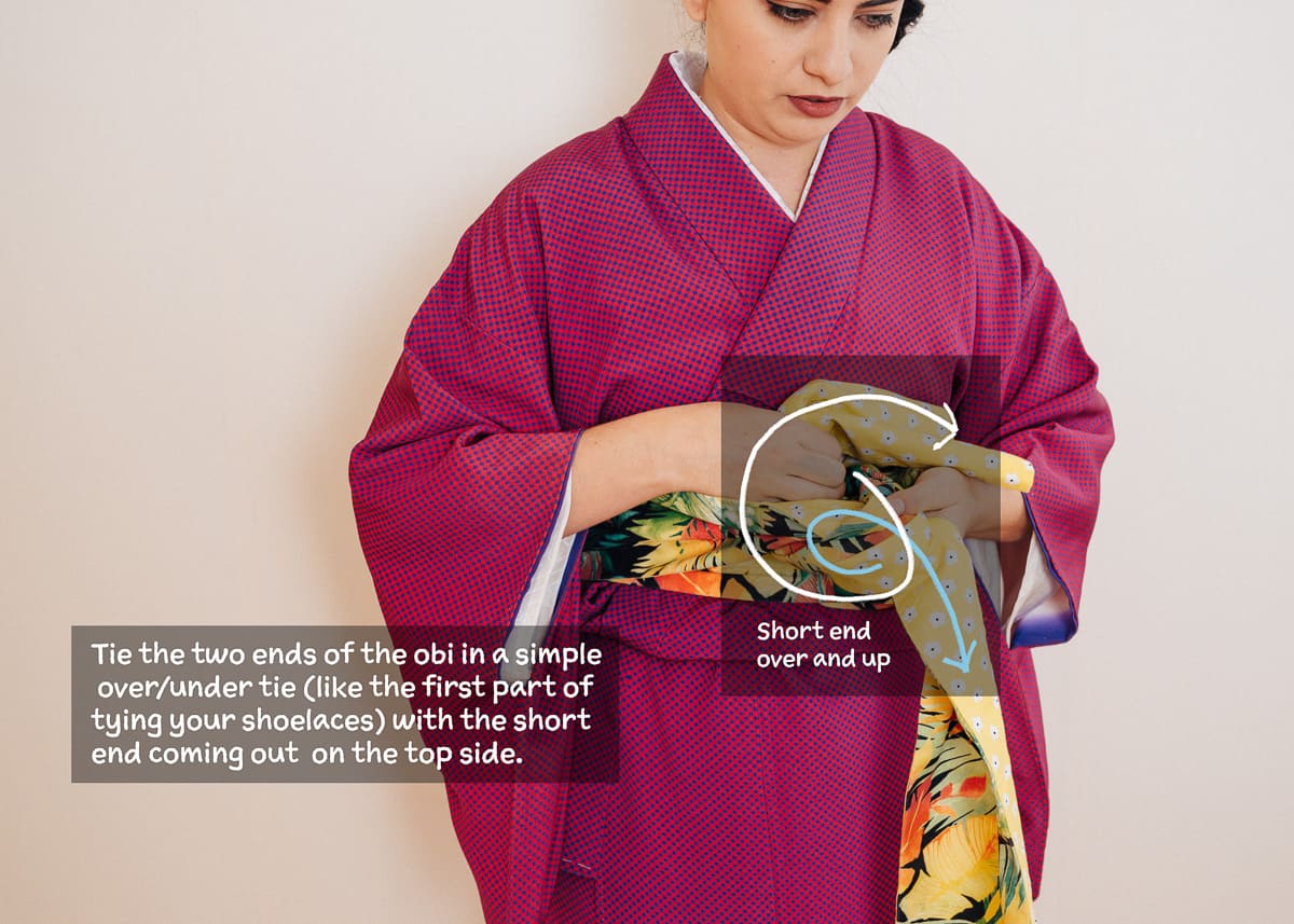 How To Tie an Obi Hanhaba Bunko Style