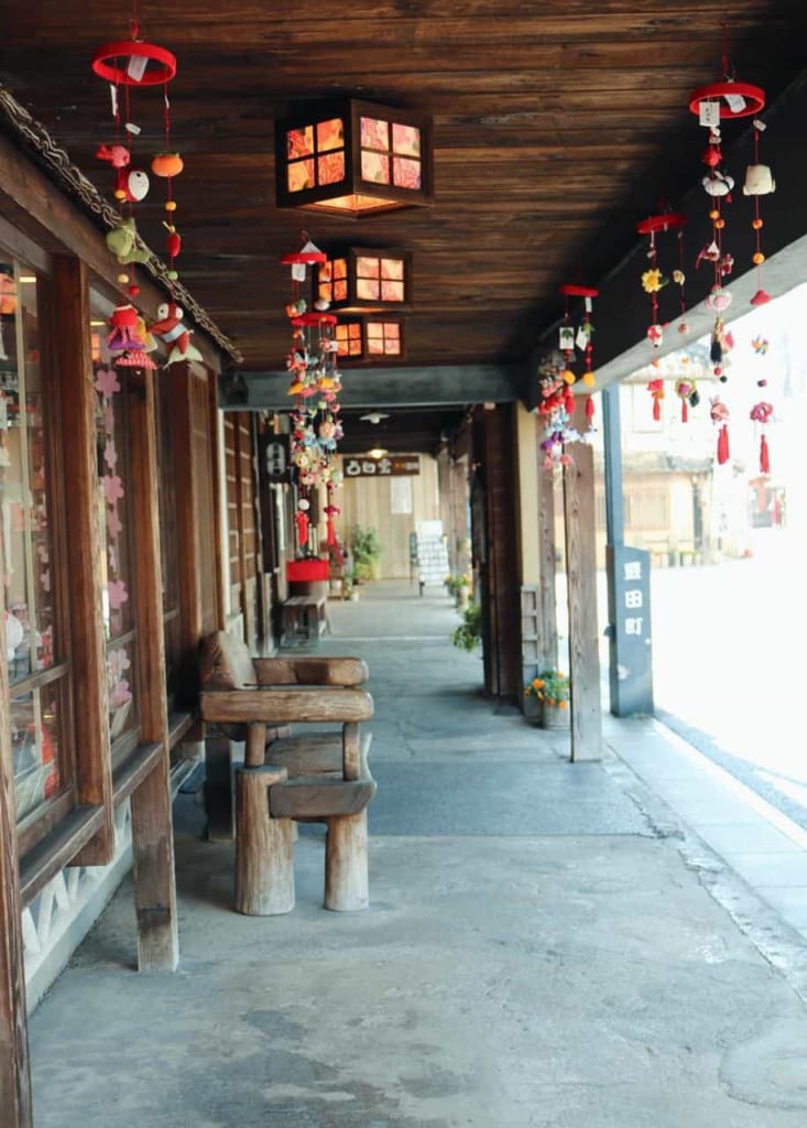 The streets of Mameda Town with many decorations