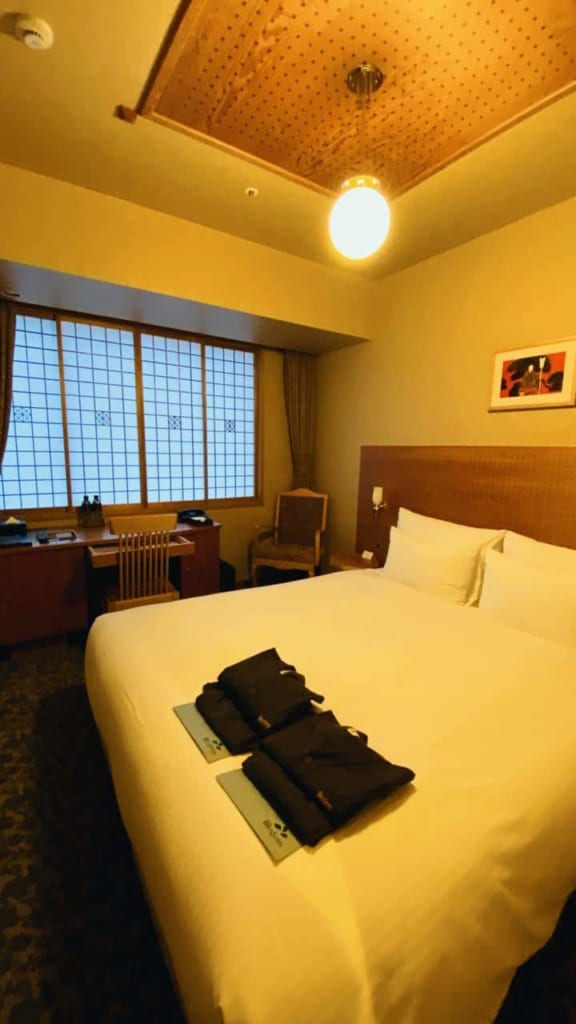 My room at the JR Kyushu Blossom Oita Hotel in Oita, Japan