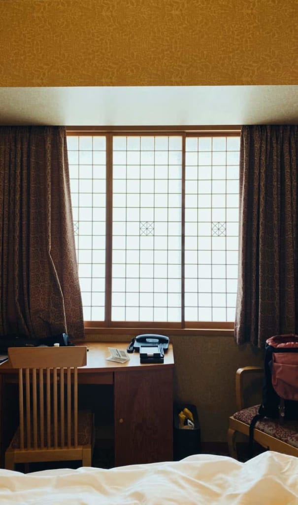 My room at the JR Kyushu Blossom Oita Hotel in Oita, Japan