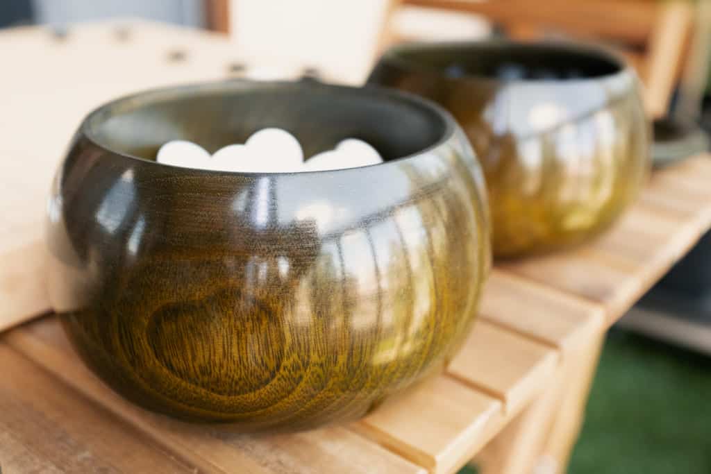 go bowls for a traditional game of go made in japan