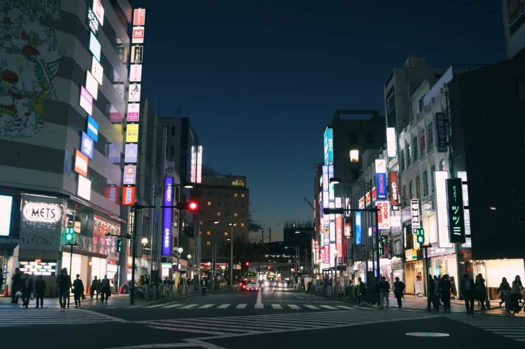 The northen area of Tokyo at night