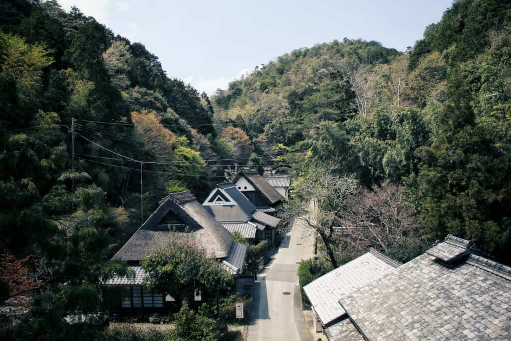 Some Gassho-style houses in Saga Toriimoto, Arashiyama
