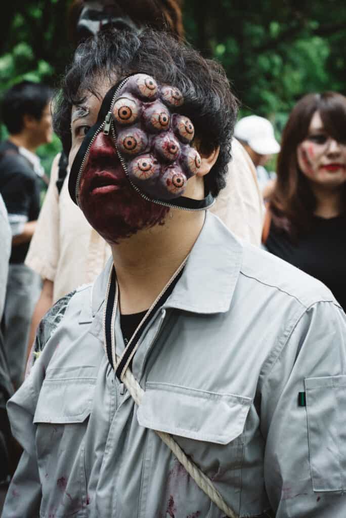 Weird costume at Yoyogi Park in Tokyo.