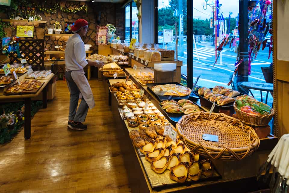 Interior of a bakery shop in Japan