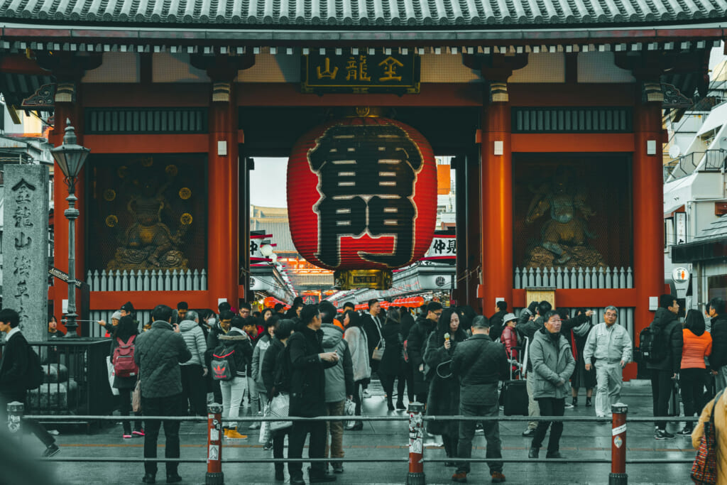 People visiting Asakusa in Tokyo