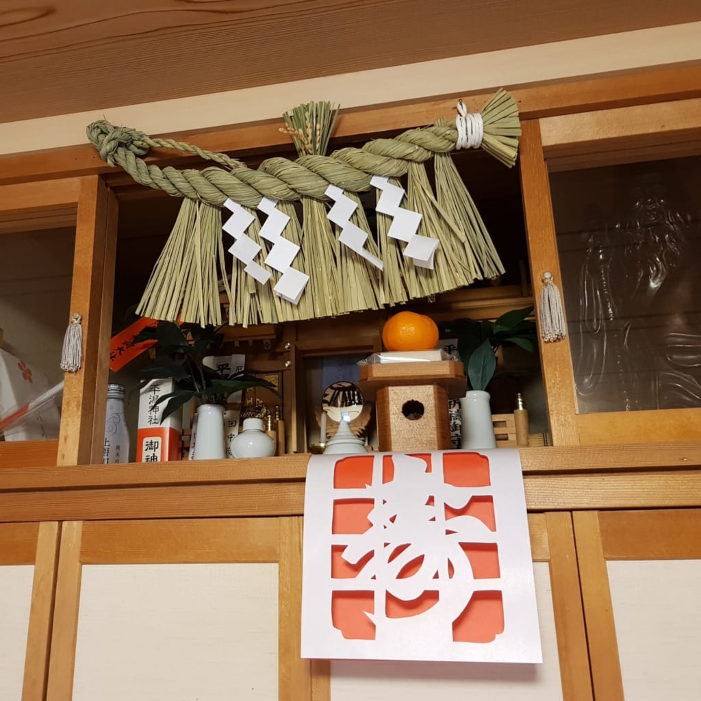 Kamidana, a miniature household Shinto altar.