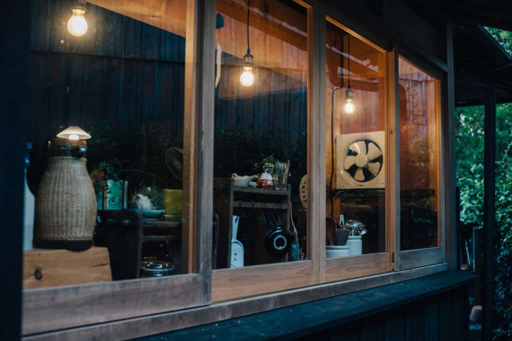 Kitchen window of Yanoya guesthouse on Ojika Island, Nagasaki