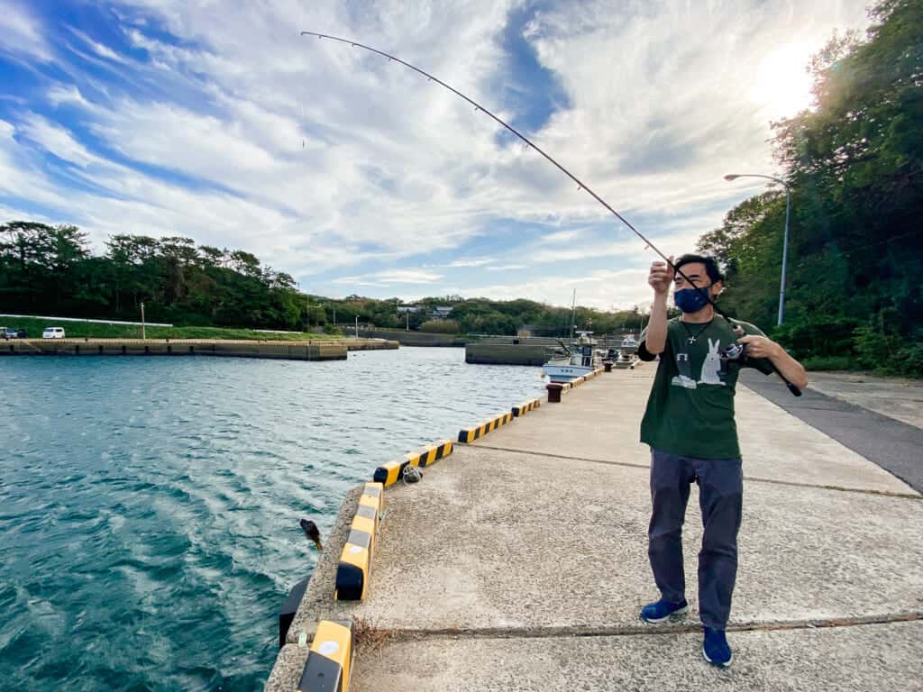 Todd fishing on Ojika Island