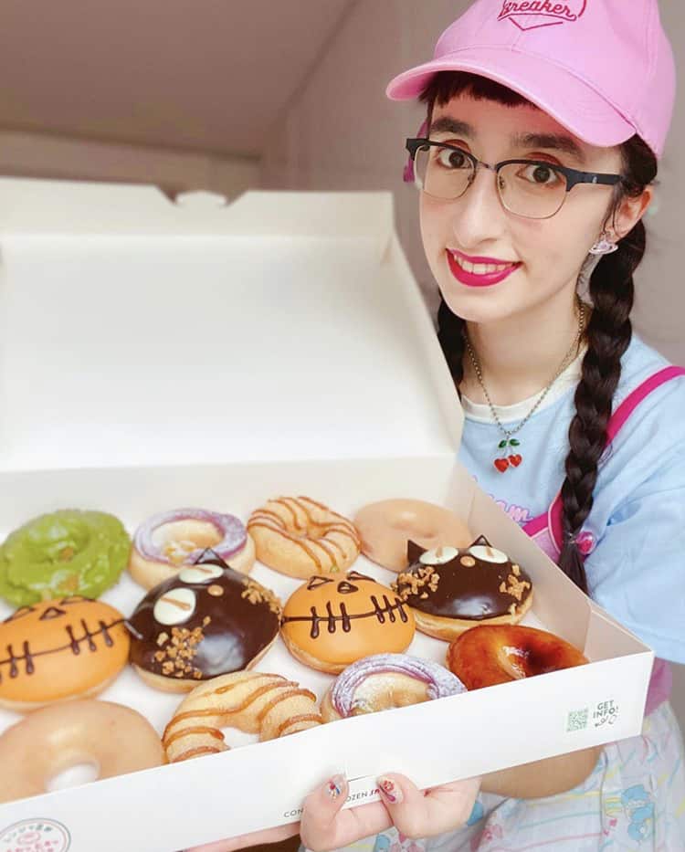 Sarah with her Halloween doughnuts 