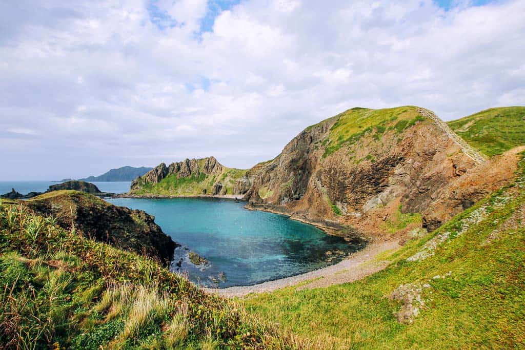 rebun island hiking trail in hokkaido, japan