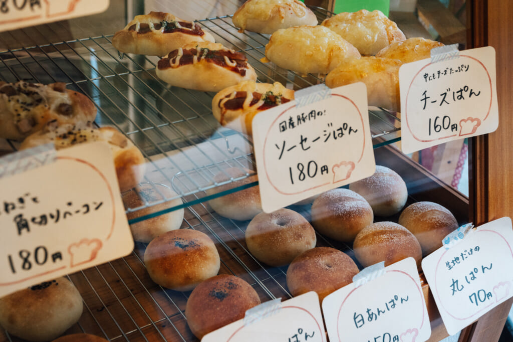 fresh baked bread products at kojikoji pan bakery on Ojika Island