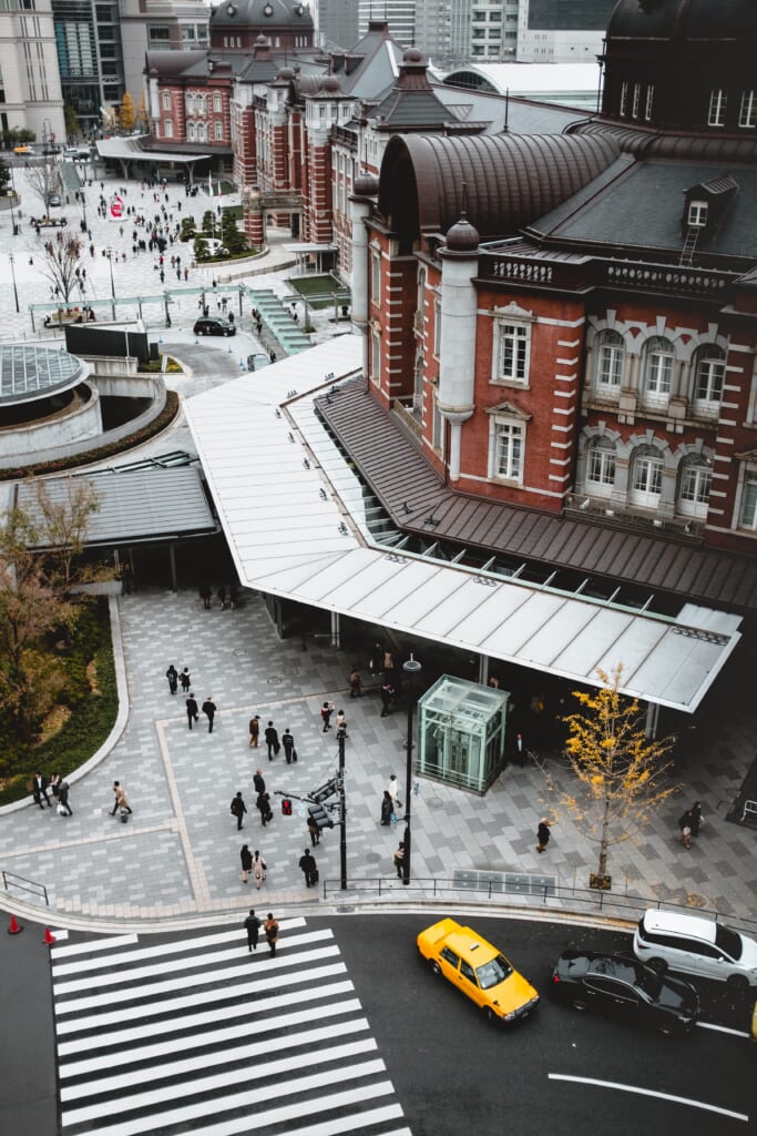 Tokyo station from above 