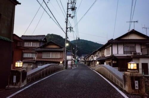 View of a street in Joge, a post town on the Japanese Silver Road in Joge, Hiroshima