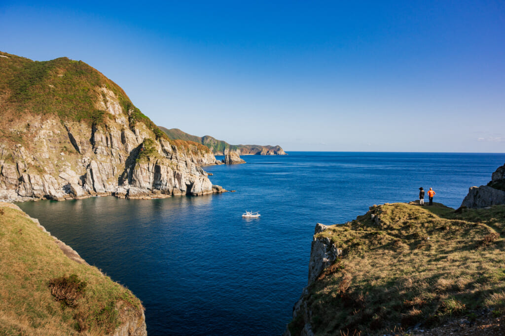 a view of the ocean on the hike to osezaki lighthouse in the goto islands