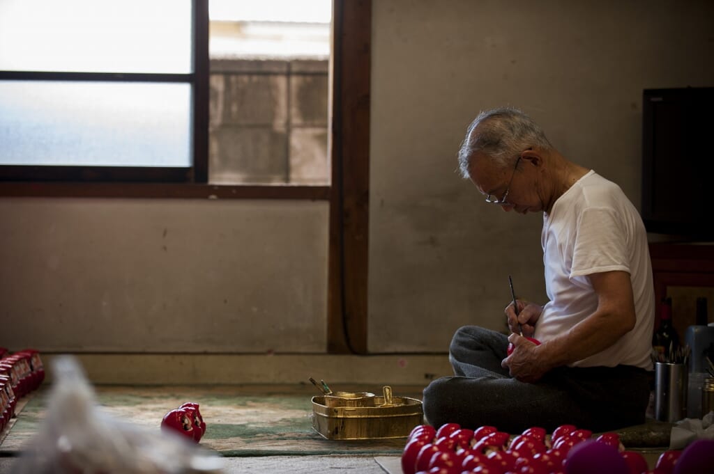 Yoshida Daruma workshop, where they make hand-made darumas