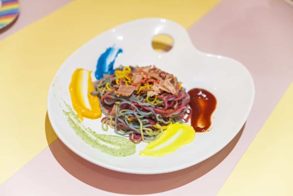 Colorful rainbow pasta