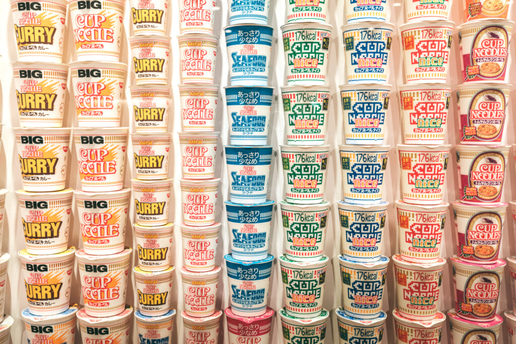 Wide variety of cup noodles